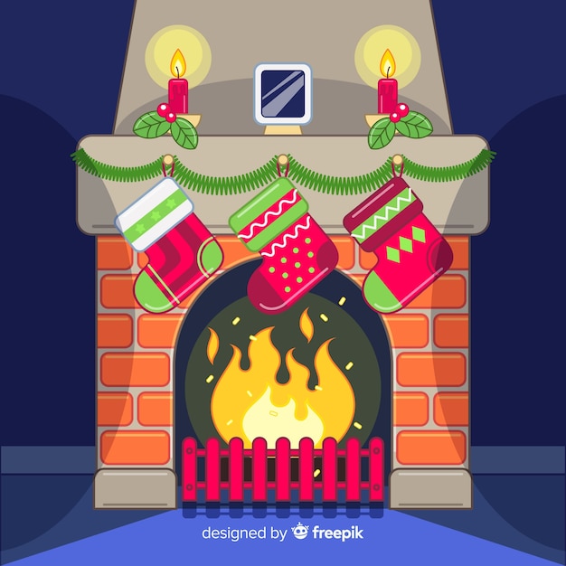 Ilustración de chimenea de navidad