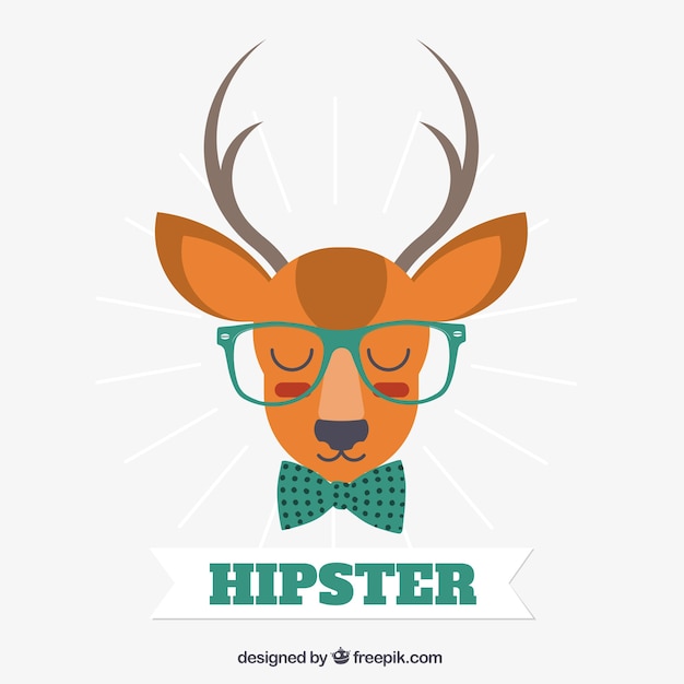 Ilustración ciervo hipster