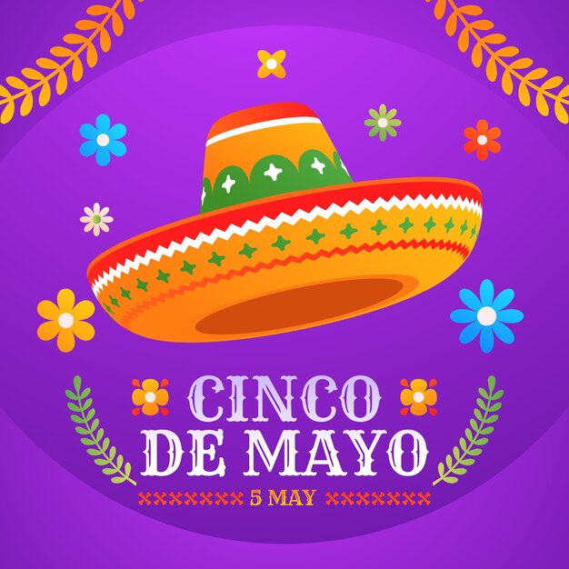 Ilustración de cinco de mayo degradado