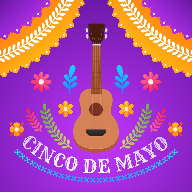 Ilustración de cinco de mayo degradado