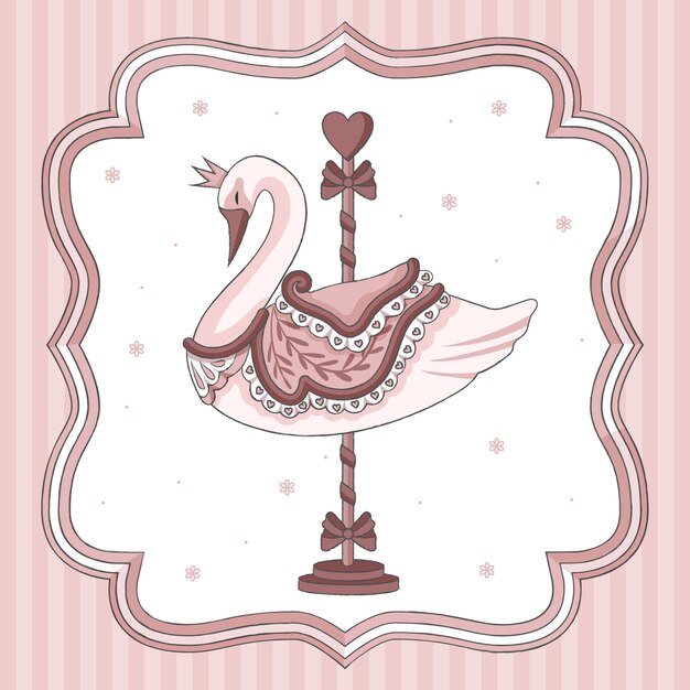 Ilustración de circo rosa dibujado a mano