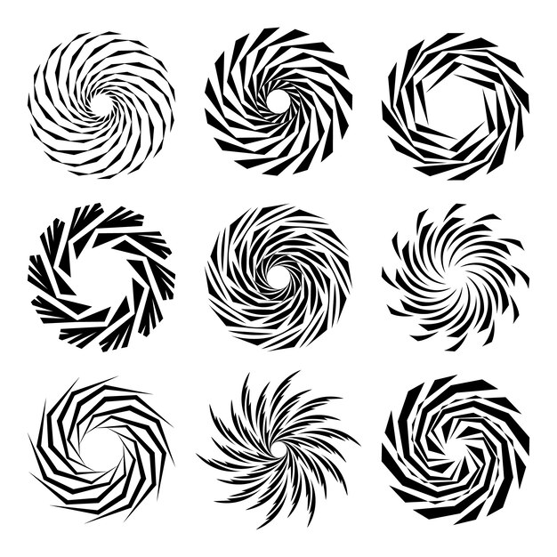 Ilustración de un círculo espiral de diseño plano