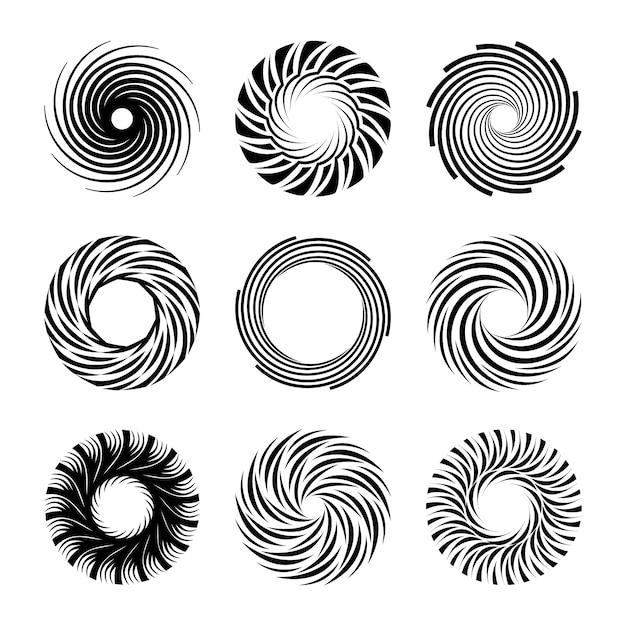 Ilustración de círculo espiral de diseño plano