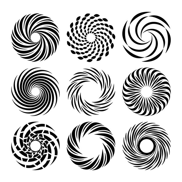 Ilustración de círculo espiral de diseño plano