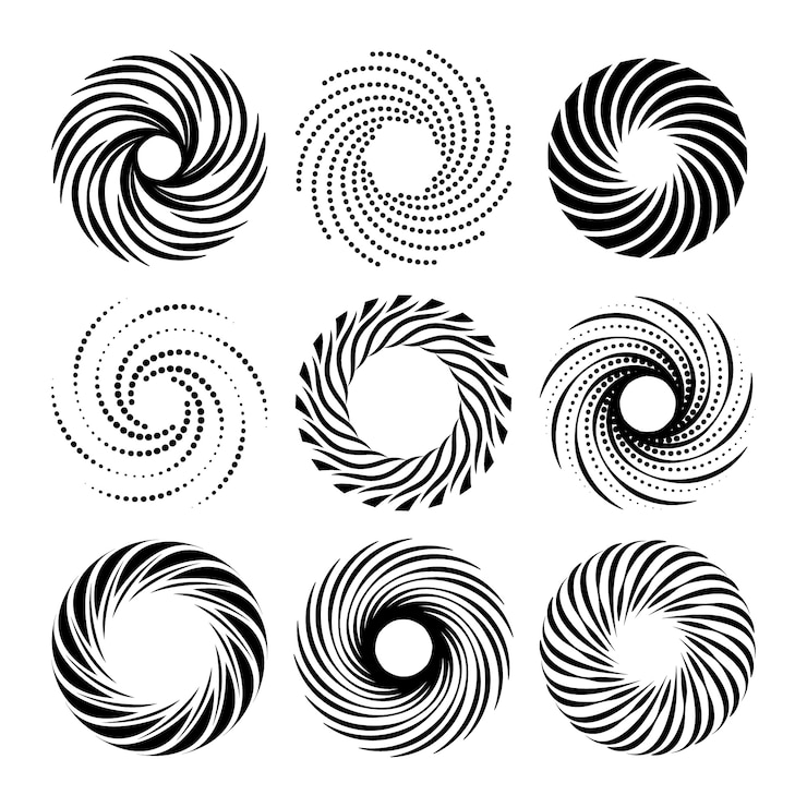 Vector gratuito ilustración de círculo espiral de diseño plano