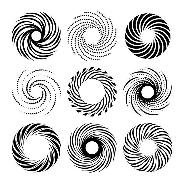 Ilustración de círculo espiral de diseño plano