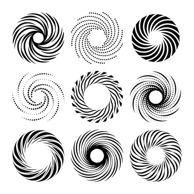 Ilustración de círculo espiral de diseño plano