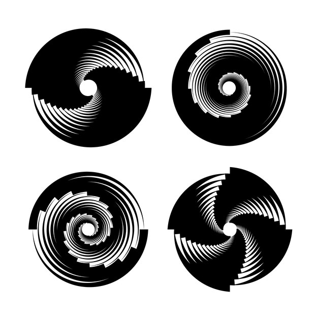 Ilustración de círculo espiral de diseño plano