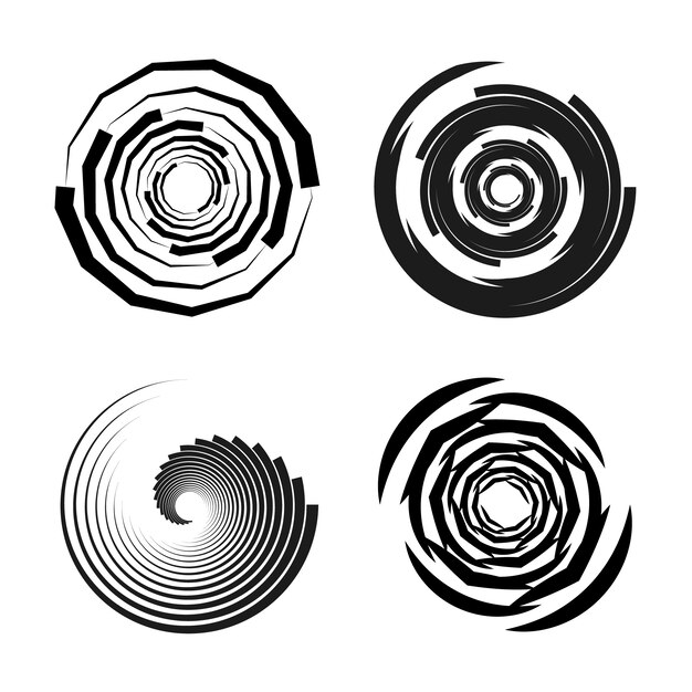 Ilustración de círculo espiral de diseño plano