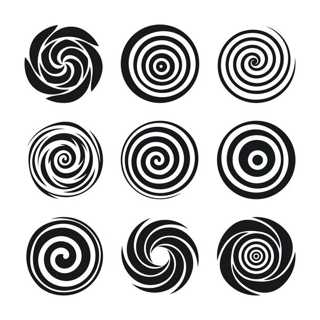 Ilustración de círculo espiral de diseño plano