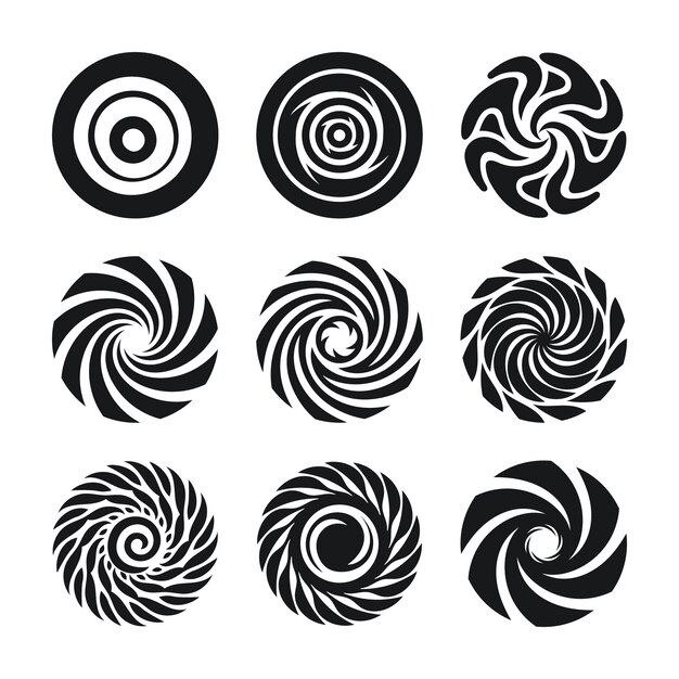 Ilustración de círculo espiral de diseño plano