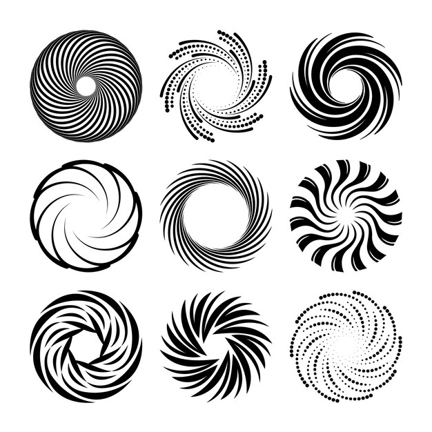 Ilustración de círculo espiral de diseño plano