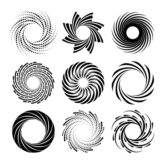 Ilustración de círculo espiral de diseño plano