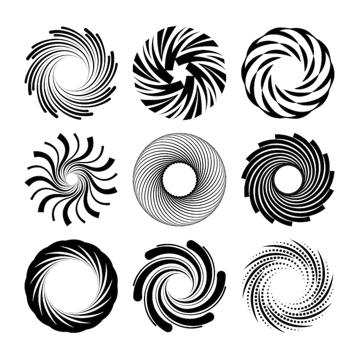 Vector gratuito ilustración de círculo espiral de diseño plano
