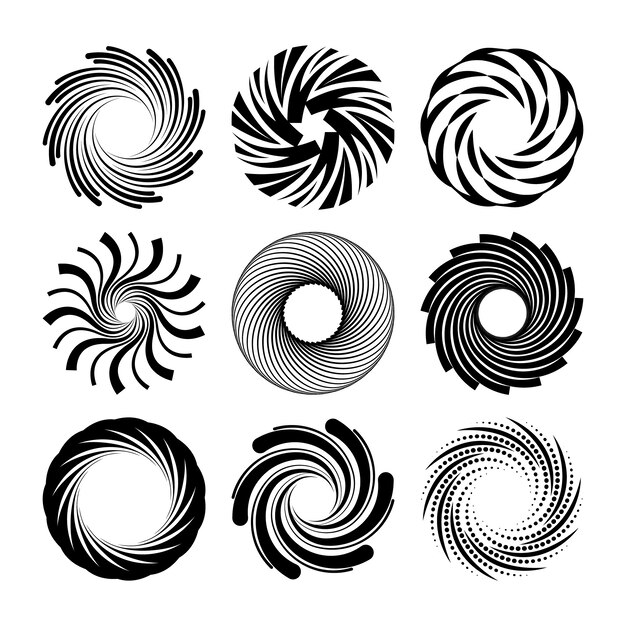 Ilustración de círculo espiral de diseño plano