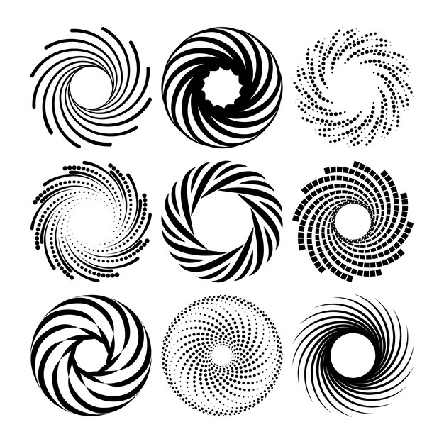 Ilustración de círculo espiral de diseño plano