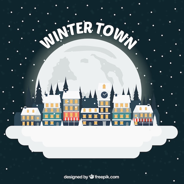 Vector gratuito ilustración de ciudad nevada