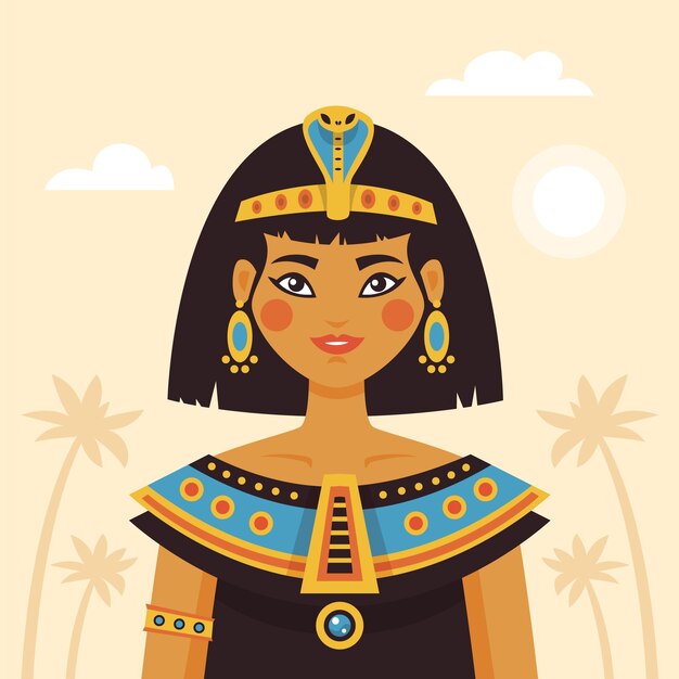 Ilustración de cleopatra dibujada a mano