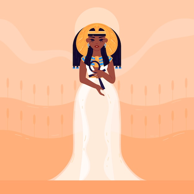 Vector gratuito ilustración de cleopatra dibujada a mano