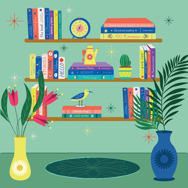 Ilustración de club de lectura de diseño plano