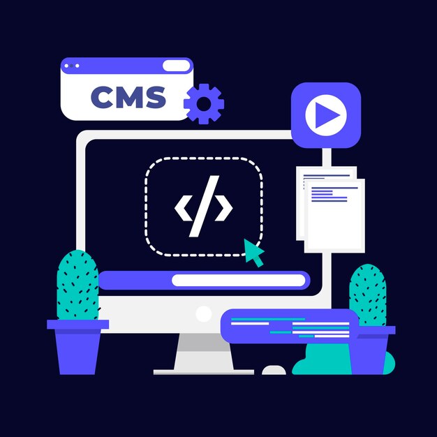 Ilustración de cms de diseño plano