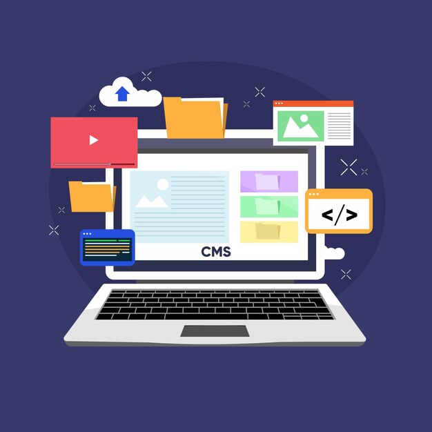 Ilustración de cms de diseño plano