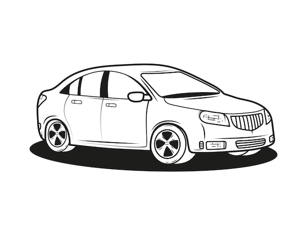 Ilustración de coche dibujada a mano