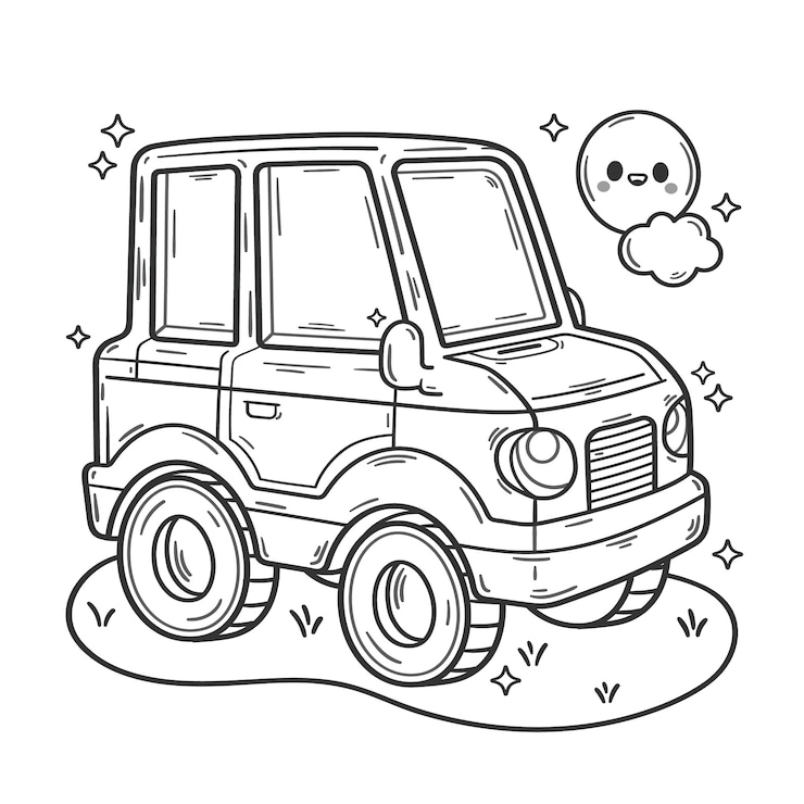 Vector gratuito ilustración de un coche dibujado a mano