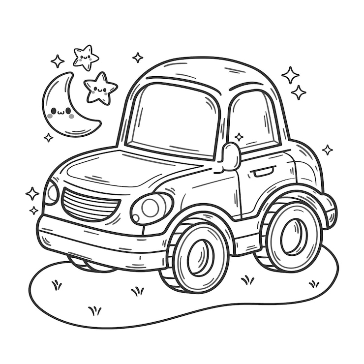Vector gratuito ilustración de un coche dibujado a mano