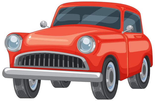 Ilustración de un coche vintage rojo clásico