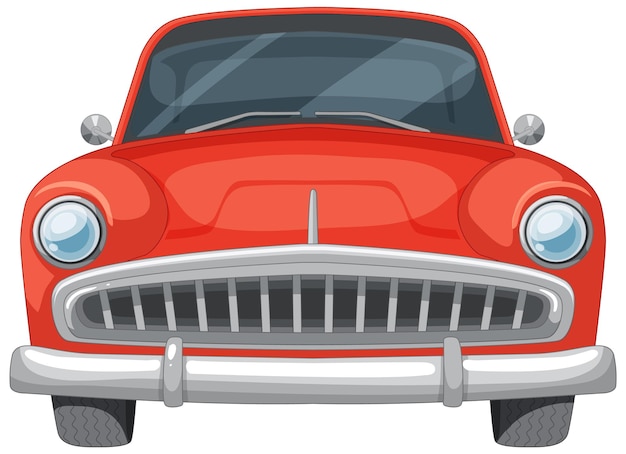 Ilustración de un coche vintage rojo clásico