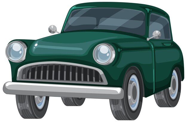 Ilustración de un coche vintage verde clásico