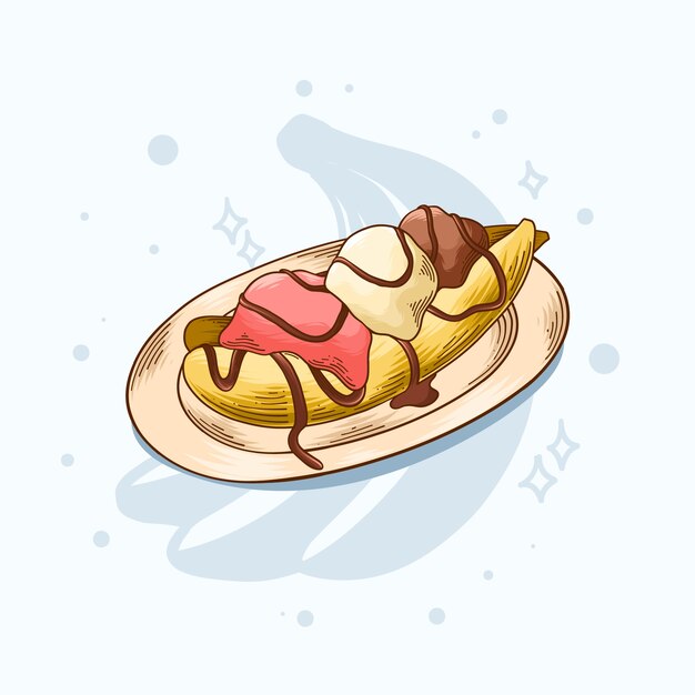 Ilustración de cocina americana dibujada a mano