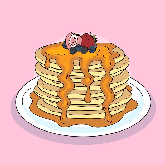 Ilustración de cocina americana dibujada a mano