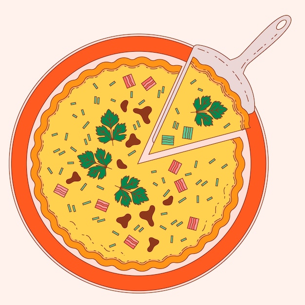Ilustración de cocina francesa dibujada a mano