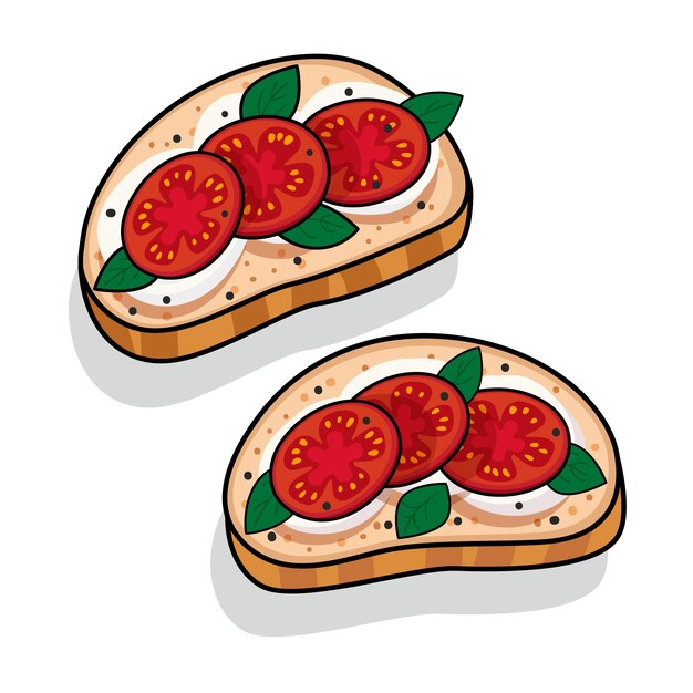 Ilustración de cocina italiana dibujada a mano