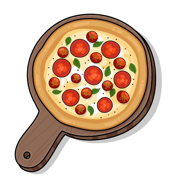 Ilustración de cocina italiana dibujada a mano