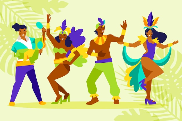 Ilustración de colección de bailarina de carnaval brasileño