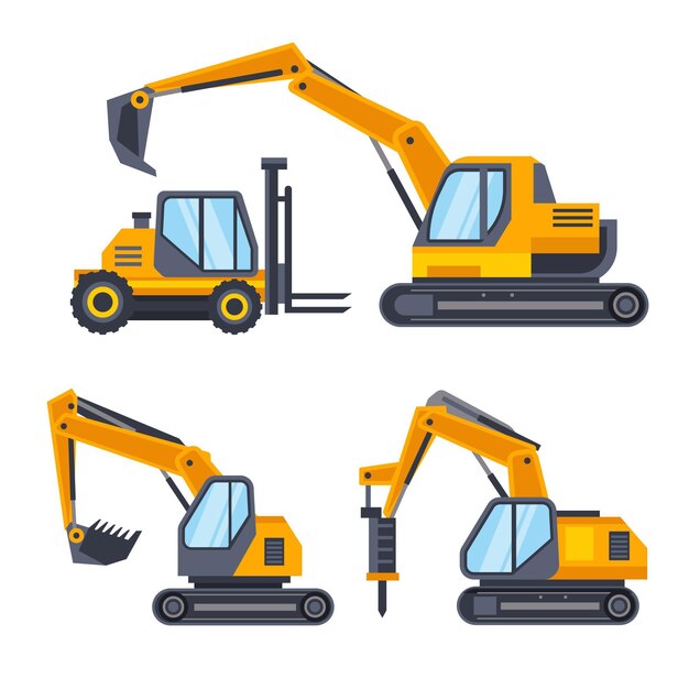Ilustración de colección de excavadora