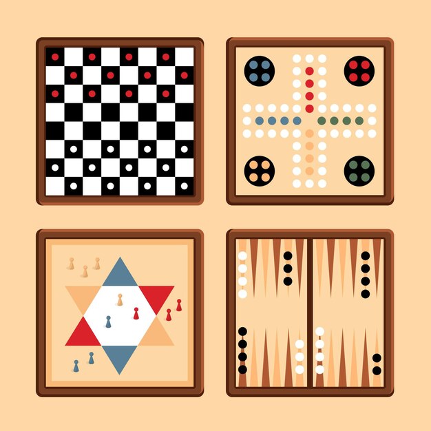 Ilustración de colección de juegos de mesa