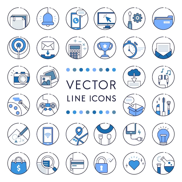 Vector gratuito ilustración de la colección de líneas vectoriales
