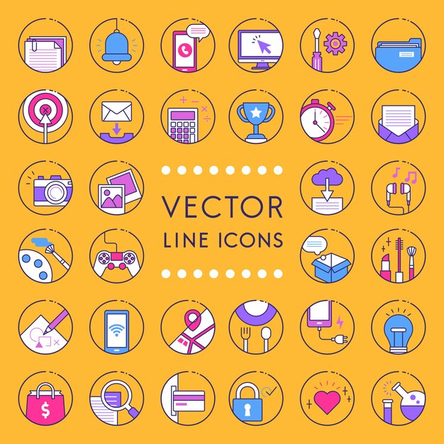Ilustración de la colección de líneas vectoriales