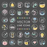 Vector gratuito ilustración de la colección de líneas vectoriales