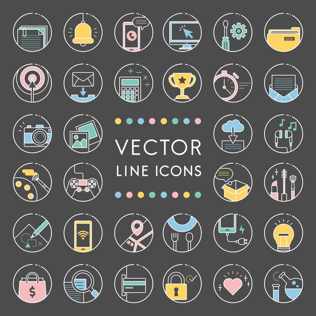 Ilustración de la colección de líneas vectoriales