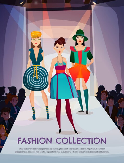 Ilustración de la colección de moda