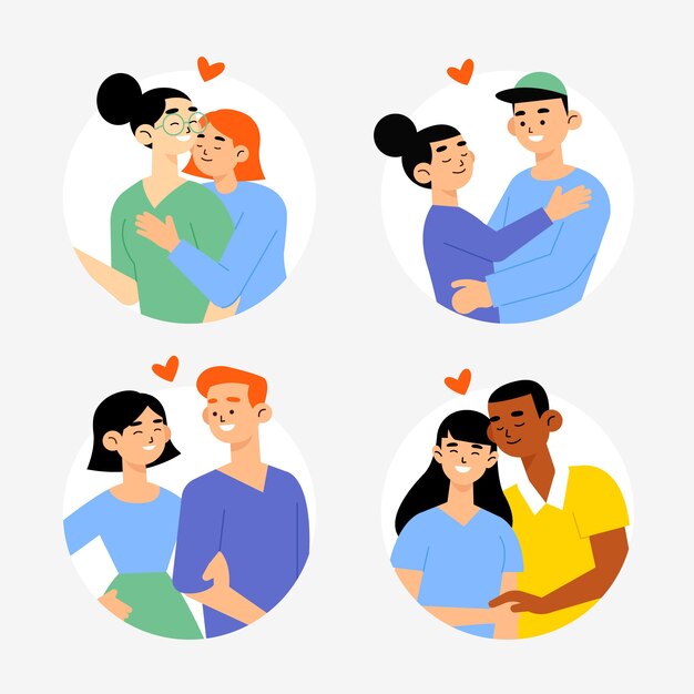 Ilustración de colección de pareja de día de San Valentín