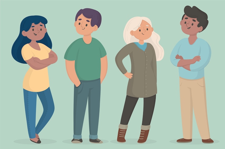 Vector gratuito ilustración de colección de personas seguras