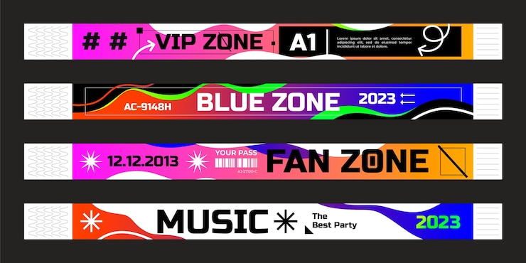 Vector gratuito ilustración de colección de pulseras de eventos planos