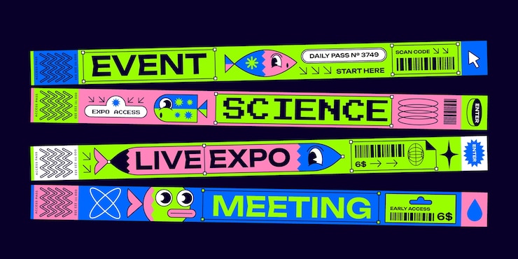 Vector gratuito ilustración de colección de pulseras de eventos planos