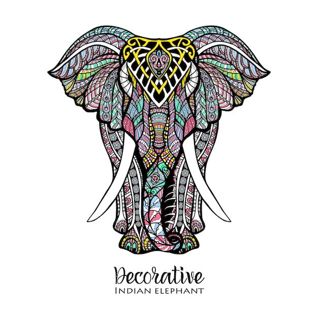 Ilustración color elefante